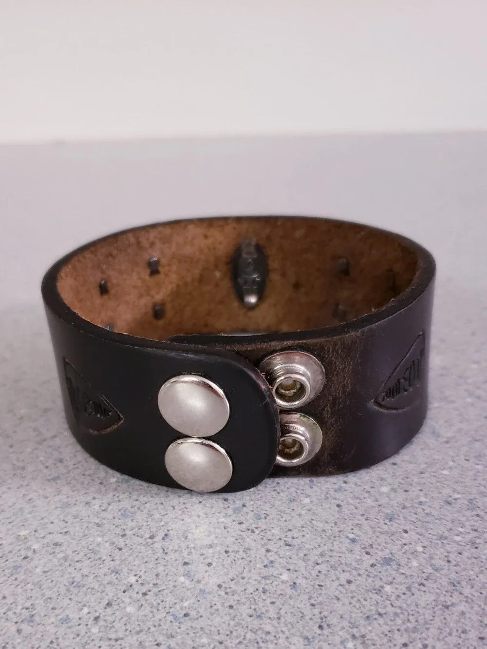 Sterling Skull Leather Wrist Cuff Bracelet
